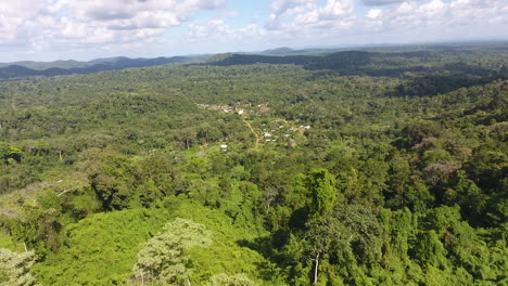 Saül-French-Guiana-remote-village-surrounded-by-dense-rainforest-Aerial-view